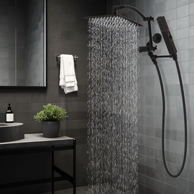 Hibbent All Metal CUPC Certified 8'' Rain Shower Head, Dual Shower Head Combo - Image 9
