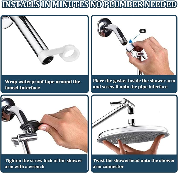 Adjustable Shower Head Extension Arm, Shower Arm Extender - Image 6