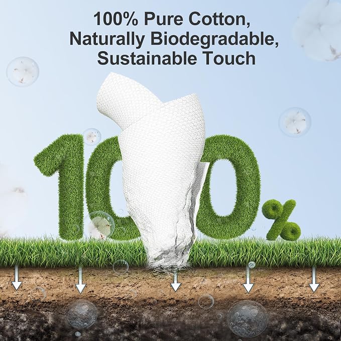 Winner Face Towels, 100% USDA Biobased Facial Towelettes XL, Disposable Face - Image 9