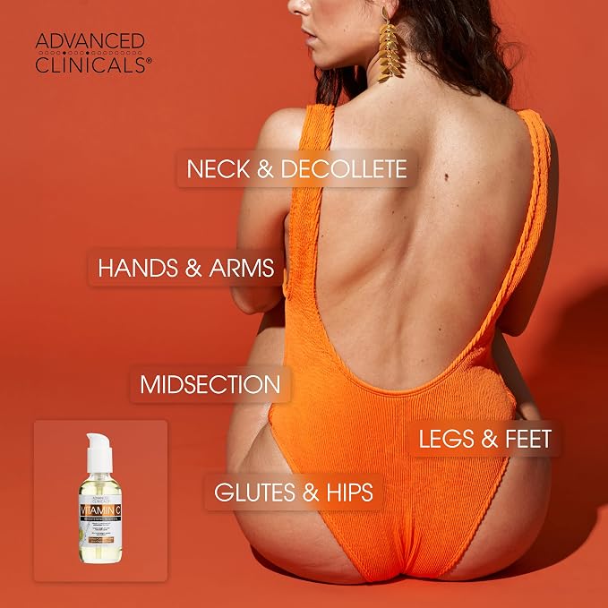 Advanced Clinicals Brightening Vitamin C Cream Moisturizer + Vitamin C Body Oil - Image 9