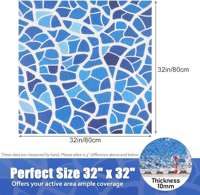 Shower Mat Bathtub Mat Non-Slip: 32x32 Inch, Soft Comfort Bath Mat - Image 8