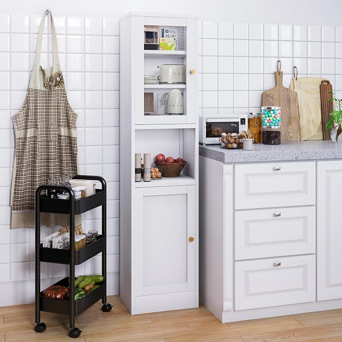 COFaR 67" Tall Metal Bathroom Storage Cabinet, 6-Tier Narrow Cabinet - Image 8