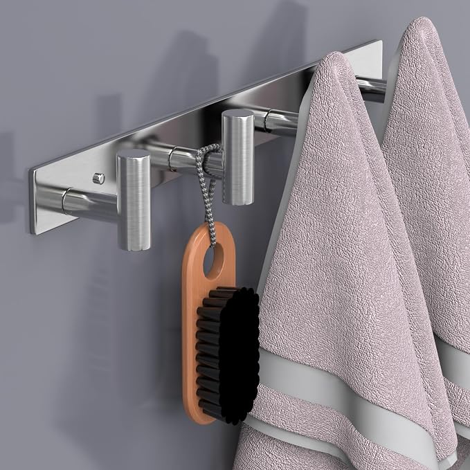 HUFEEOH T-Shaped Stainless Steel Coat Rack Wall Mount - Image 7