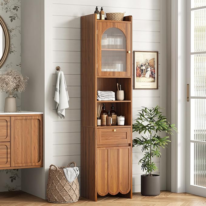 Maupvit 68” Tall Bathroom Storage Cabinet, Narrow Freestanding Cabinet - Image 7