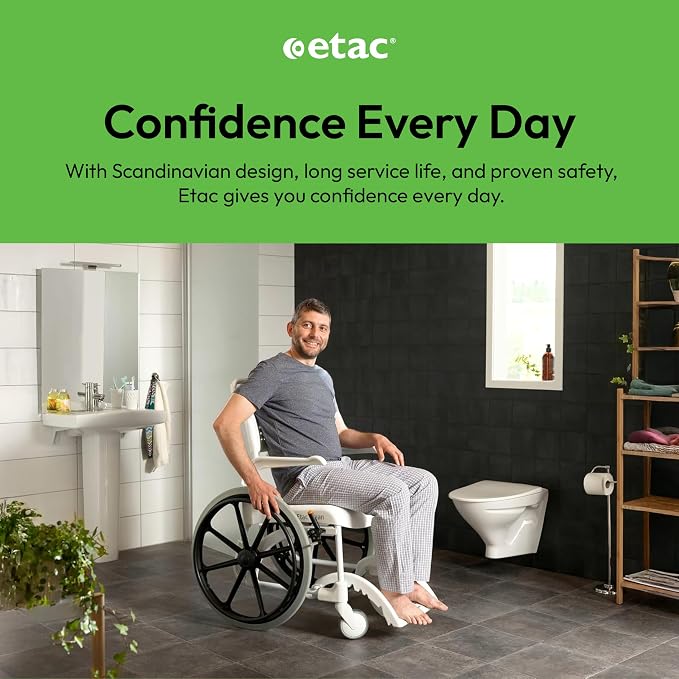 Etac Clean 24" Self-Propelled Shower Chair - Image 7