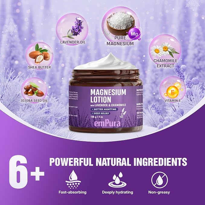 Lavender Magnesium Lotion, Nighttime Magnesium Cream - Image 6
