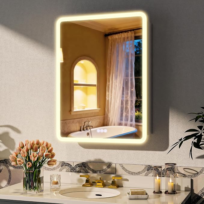 BEAUTYPEAK 24 x 32 LED Bathroom Medicine Cabinet Mirror, Adjustable Shelves - Image 9