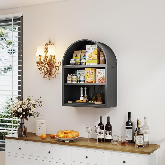 Metal Arched Wall Cabinet, Modern Arched Storage Cabinet - Image 8