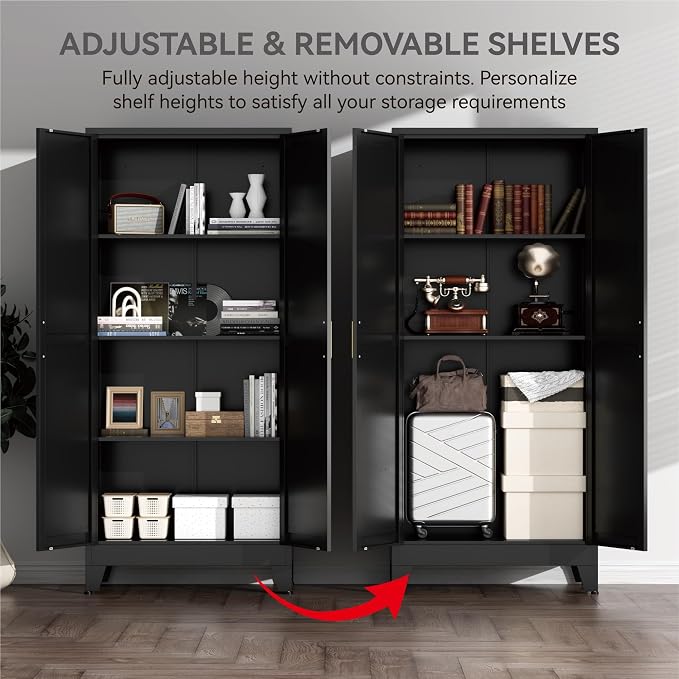 61" Tall Metal Kitchen Pantry Storage Cabinet - Image 7