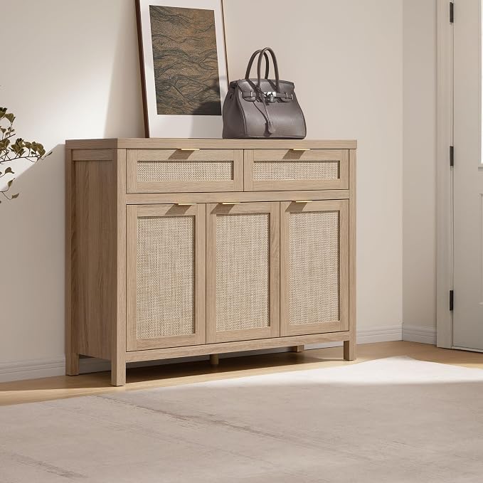SICOTAS Rattan Sideboard Buffet Cabinet - Image 8