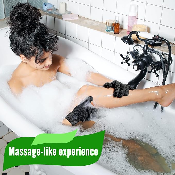 MIG4U Shower Exfoliating Scrub Gloves, Bathing Gloves Body Wash Dead Skin - Image 7