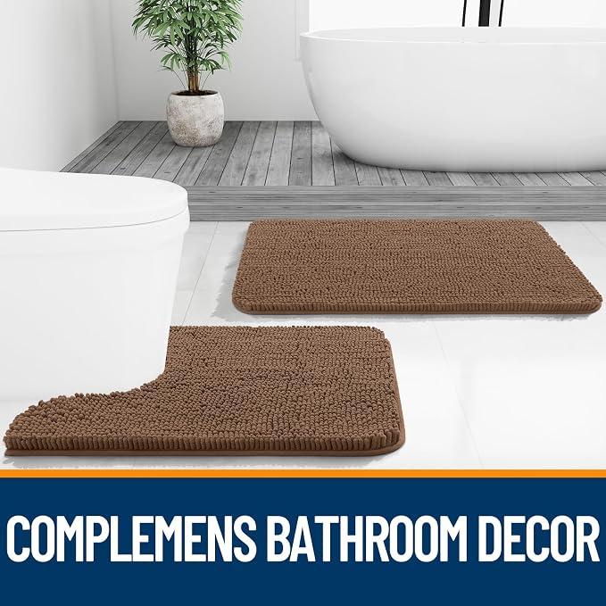 OLANLY Bathroom Rugs 30x20, Extra Soft Absorbent Chenille Bath Rugs, Rubber - Image 7