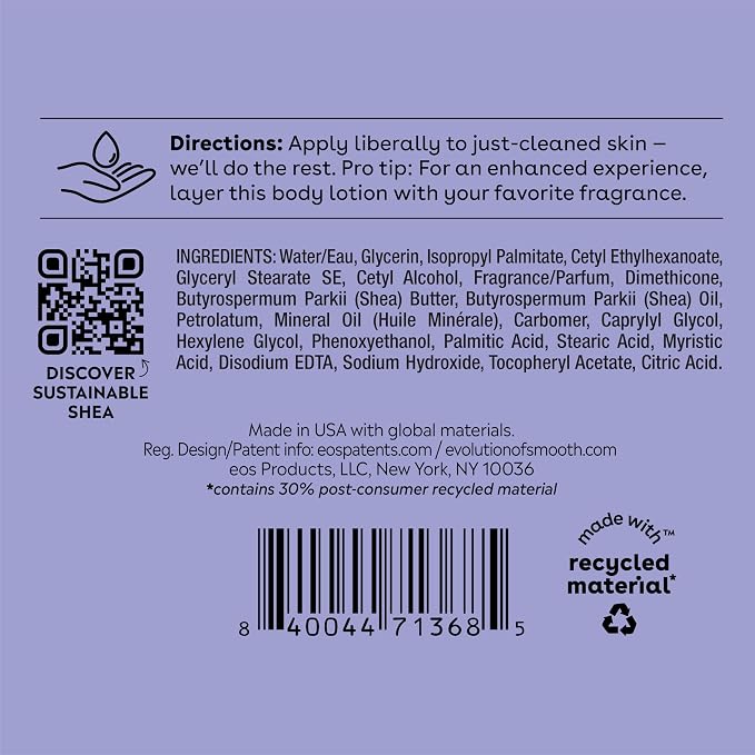 eos Shea Better Body Lotion Vanilla Cashmere, 24-Hour Moisture Skin Care - Image 8