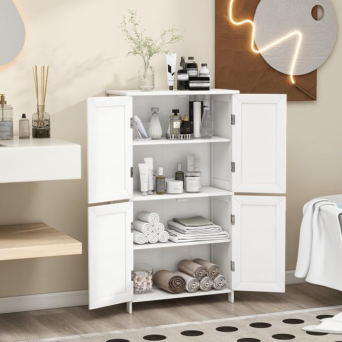 Bathroom Storage Floor Cabinet Freestanding Organizer - Image 6