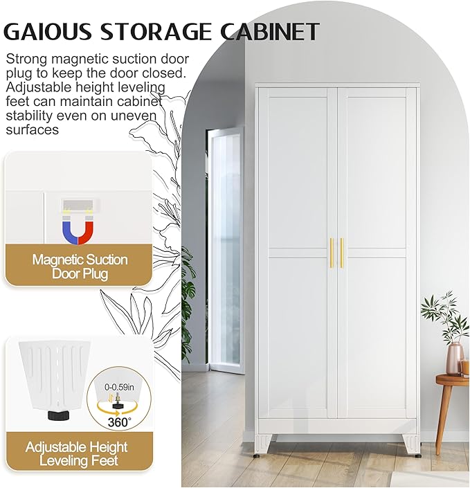 71" Tall Metal Storage Cabinet - Image 9