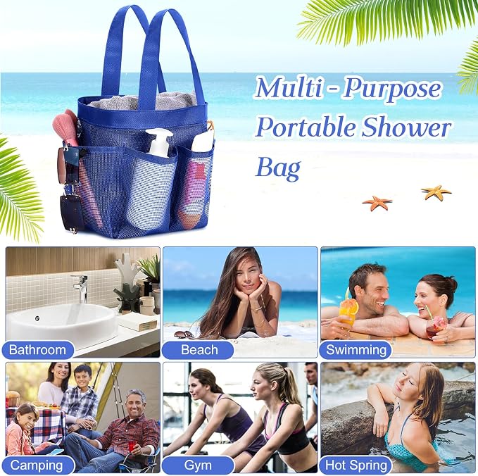 8 Packs Mesh Shower Caddy Portable Large Shower Caddy Dorm - Image 7