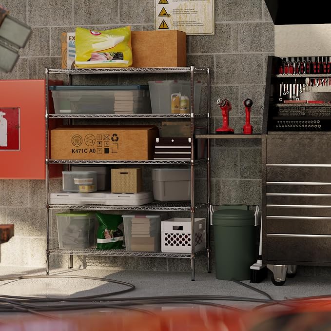 21" Deep x 48" Wide x 64" Height Wire Shelving Kit | 5-Tier | NSF Commercial - Image 8