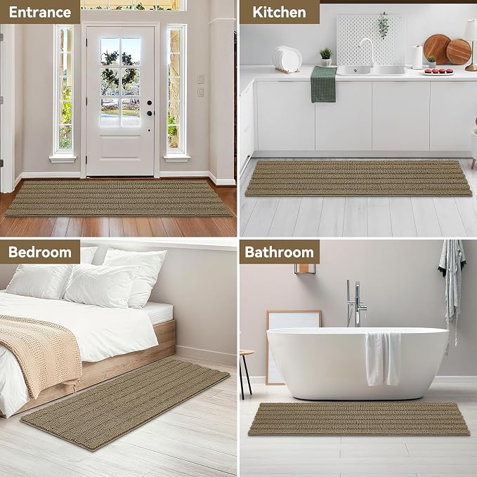 Bcoimo 70"×24" Chenille Bath Mat – Non-Slip - Image 7
