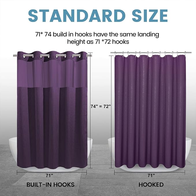 Purple Hotel Style Shower Curtain - Image 7