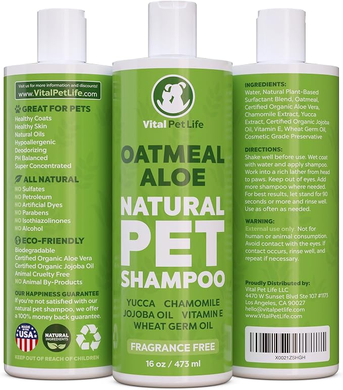 Dog Shampoo with Oatmeal, Aloe Vera, Jojoba Oil, Vitamin E - Image 9