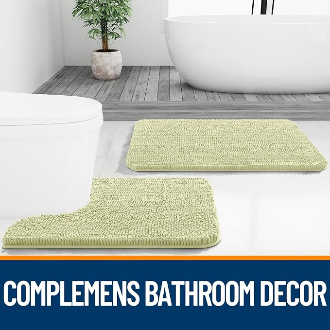 OLANLY Bathroom Rugs 30x20, Extra Soft Absorbent Chenille Bath Rugs, Rubber - Image 7