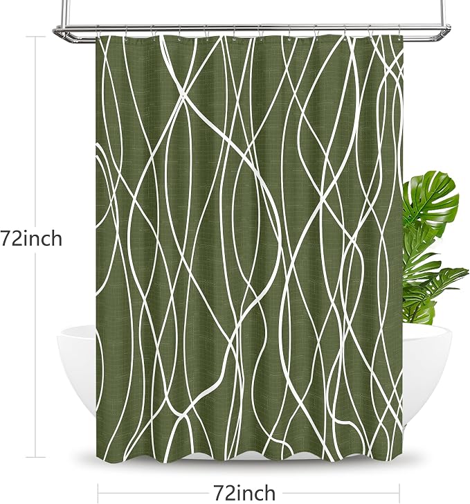 Tititex Morden140gms Faux Linen Fabric Bath Shower Curtain Set Textured Fabric - Image 8