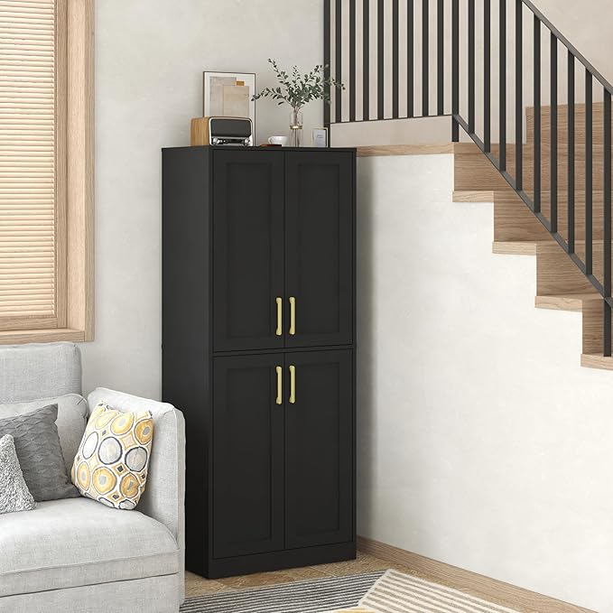 Tall Storage Cabinet with Doors & Shelf - Image 7