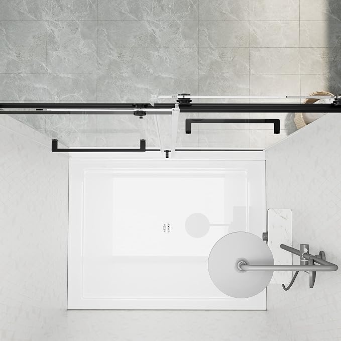 DELAVIN 44"-48"W x 75"H Frameless Shower Door, Double Sliding Shower Door - Image 9
