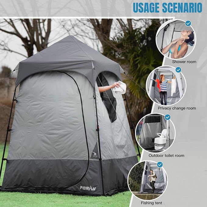 Camping Shower Tent Deluxe Changing Room Easy Set Up Privacy Shelter, Large - Image 9