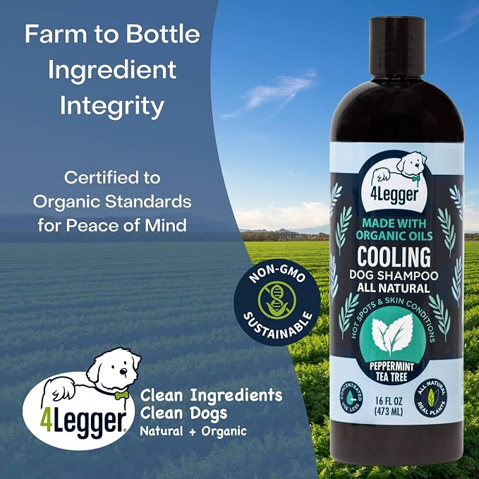4Legger Organic Dog Shampoo, Cooling Peppermint Tea Tree Dog Shampoo - Image 7