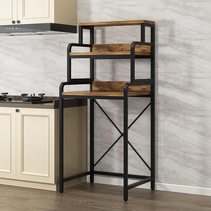 4-Tier Kitchen Bread Rack, Mini Fridge Stand Shelf, Double-Purpose Rack - Image 8