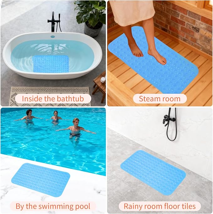 Anti-Slip Bathtub Shower mat, 27.5×14.5(Approximately 70×37cm) inch Soft - Image 7