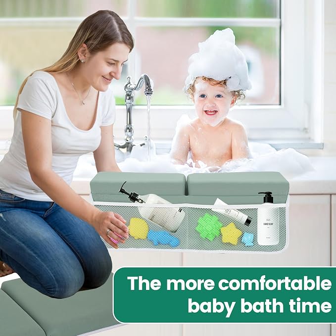 Comfortable Baby Bath Kneeler and Elbow Rest Pad Set, Thick Memory Foam Bath - Image 6