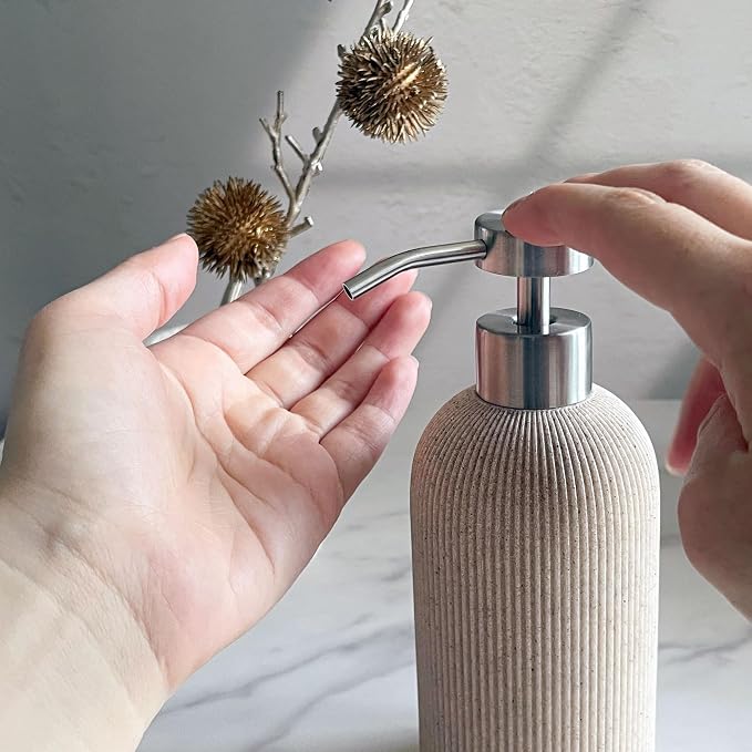 Lunestella Elegant Boho Beige Hand Soap Dispenser - Image 9