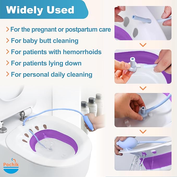 Pochik Sitz Bath for Toilet Seat Hemorrhoids and Postpartum Care, Yoni Steam - Image 6