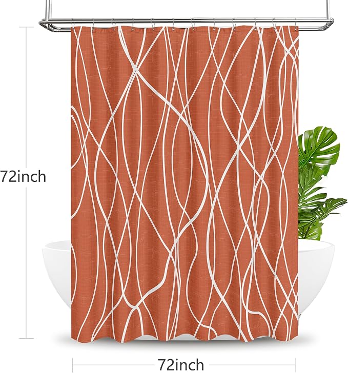 Tititex Morden 140gms Faux Linen Fabric Bath Shower Curtain Set Textured Fabric - Image 8