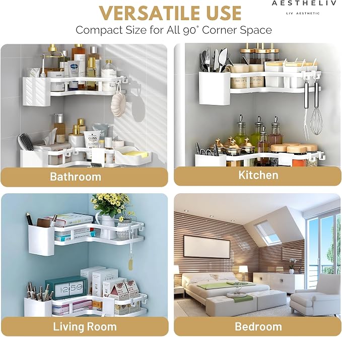 Adhesive Corner Shower Caddy Hanging - Image 8