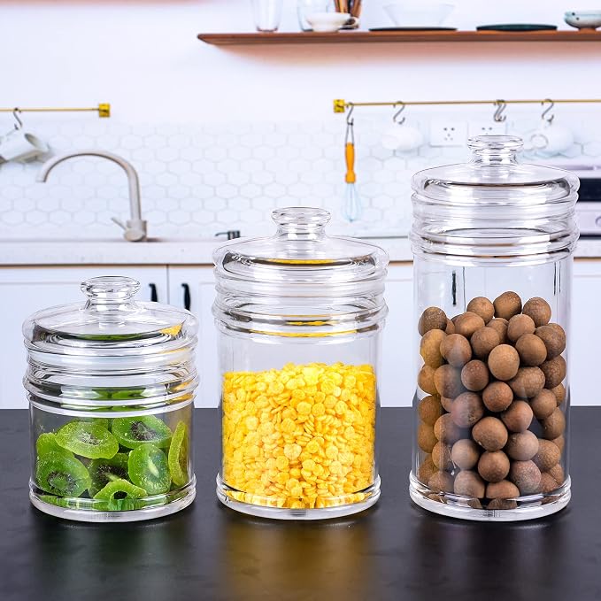 35 oz Reinforced Small Acrylic Storage Jar, Airtight Lid Cookie Jar | Suitable - Image 6