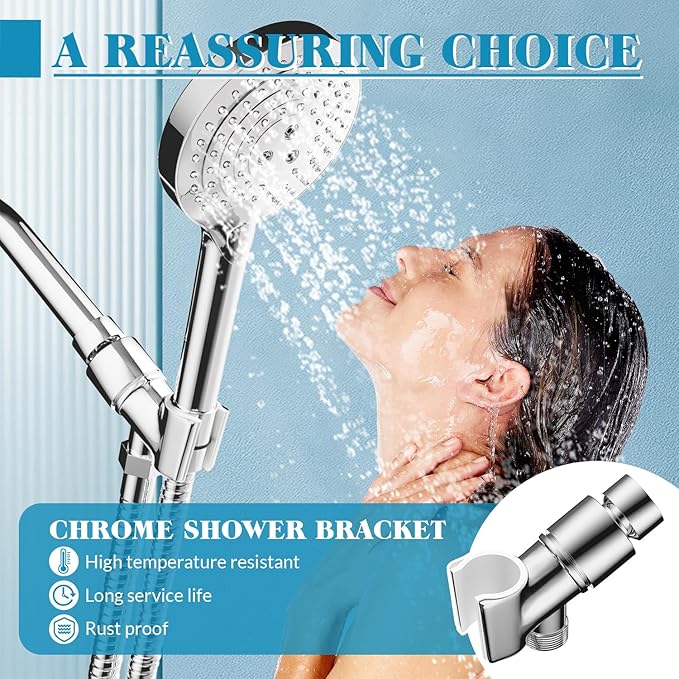 Shower Head Holder for Handheld Shower Head Adjustable Shower Arm Holder - Image 7