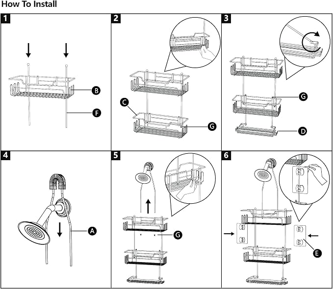 SWTYMIKI Bathroom Shower Caddy Hanging - Image 9