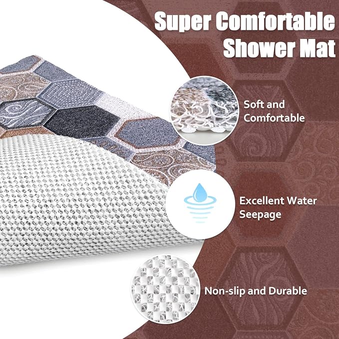Shower Mat Non-Slip, 24x16 Inch Soft Comfort Bath Mat - Image 8