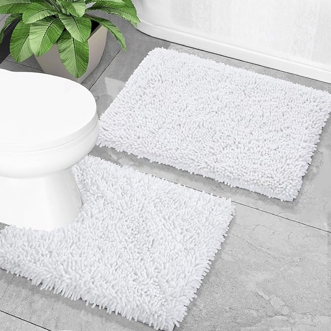 Yimobra Toilet Rugs U Shaped Washable, Extra Thick Soft Absorbent Chenille - Image 7
