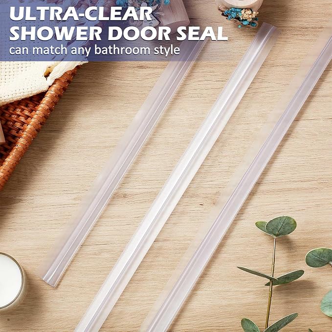 Frienda 4 Pcs Shower Door Bottom Seal 3/16" x 36'' Clear PVC Glass Door Sweep - Image 7