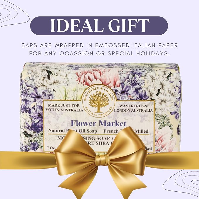 Wavertree & London Flower Market Scented Natural Soap, 7oz Moisturizing French - Image 6