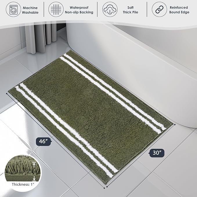 PURRUGS Bathroom Rug Non-Slip Machine Washable 30" x 46", Super Absorbent and - Image 7