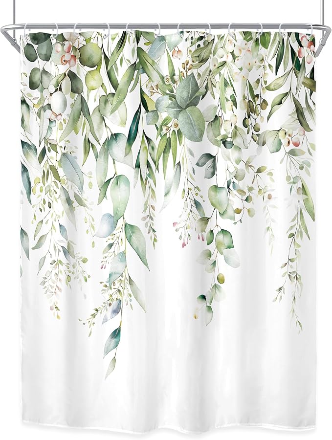 Riyidecor Extra Long Eucalyptus Leaves Shower Curtain - Image 7