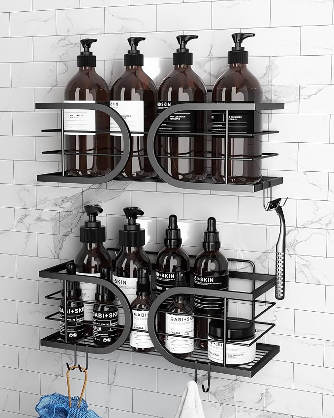 Shower Caddy No Drill Adhesive Wall Mounted SUS304 Stainless Steel Durable - Image 7
