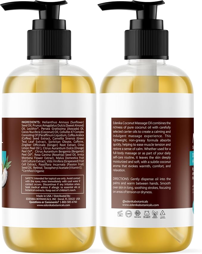 Tropical Coconut Massage Oil for Massage Therapy, Soothing Massage Oil - Image 7