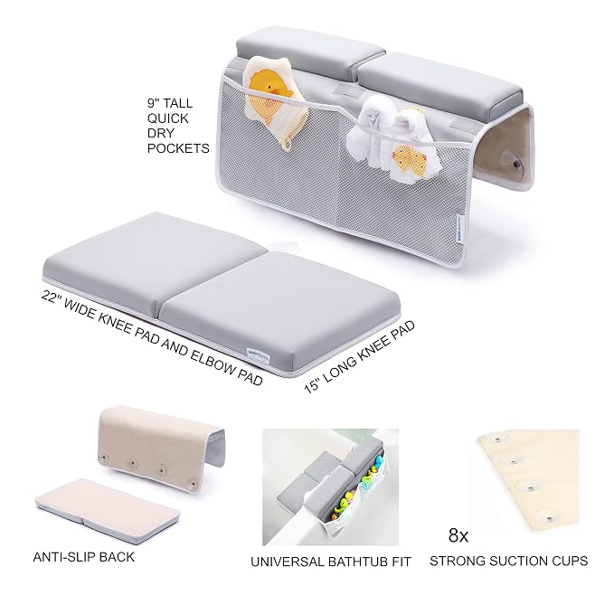 Bath Kneeler and Elbow Rest Pad, 1.75 inch Extra Thick Baby Bath Kneeling Pad - Image 7