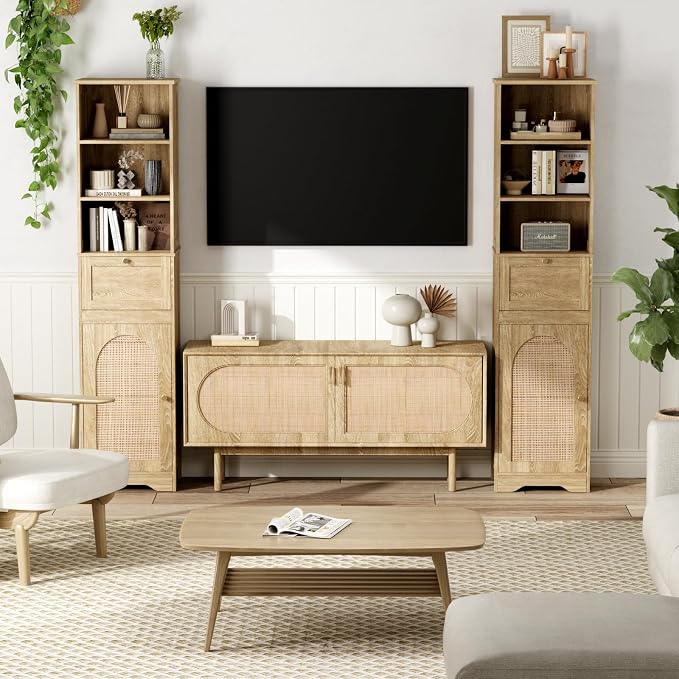 67" H Natural Bathroom Storage Cabinet - Image 9